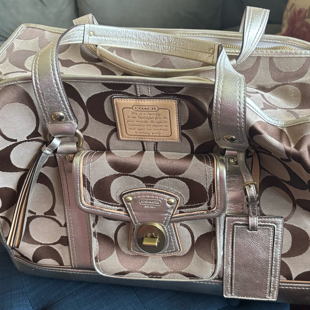 Coach Brown and Gold Pet Bag